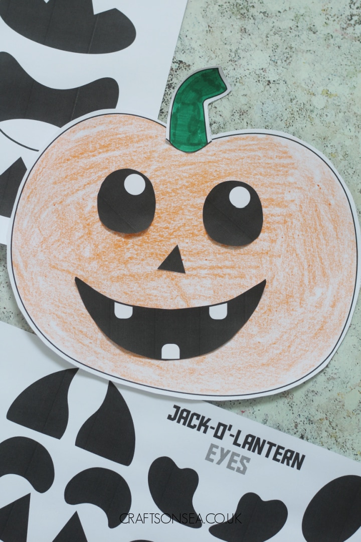 cut and paste pumpkin craft for kids