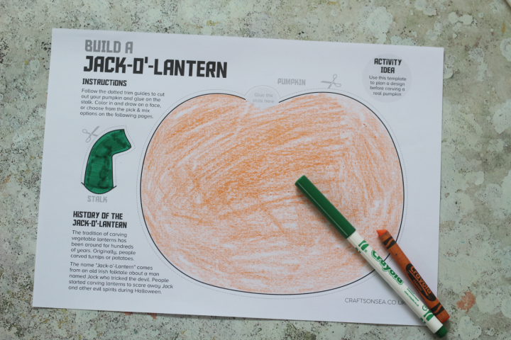 pumpkin craft to color