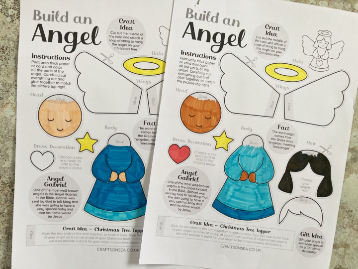 angel craft to color