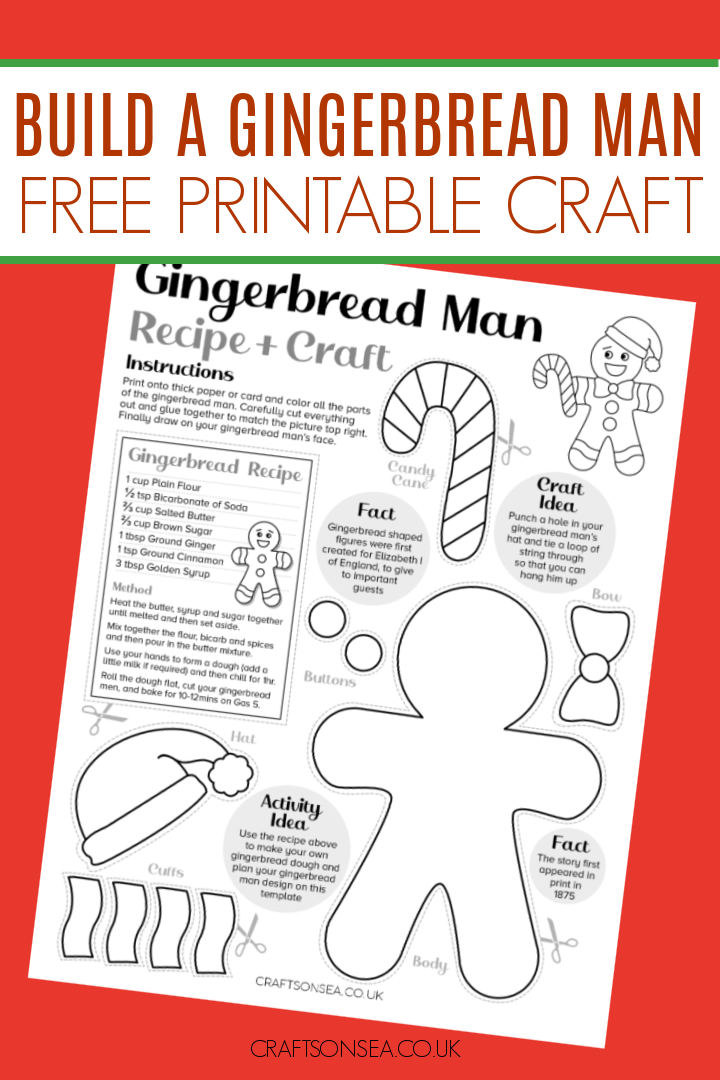 build a gingerbread man free printable craft