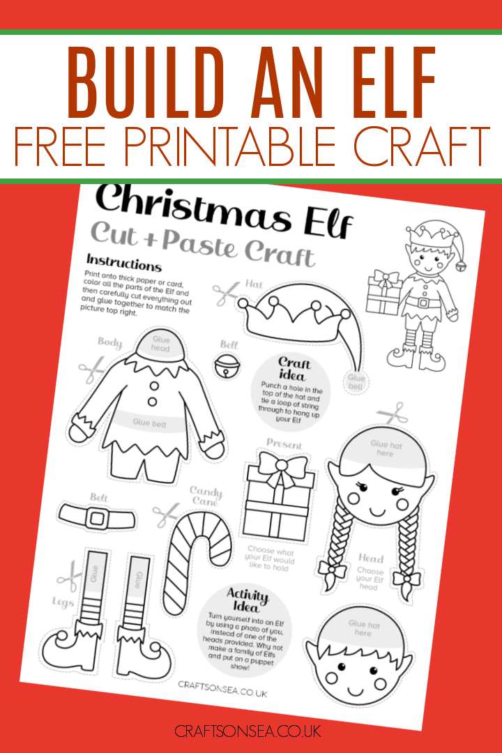 elf craft cut and paste printable