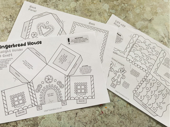 free gingerbread house craft template