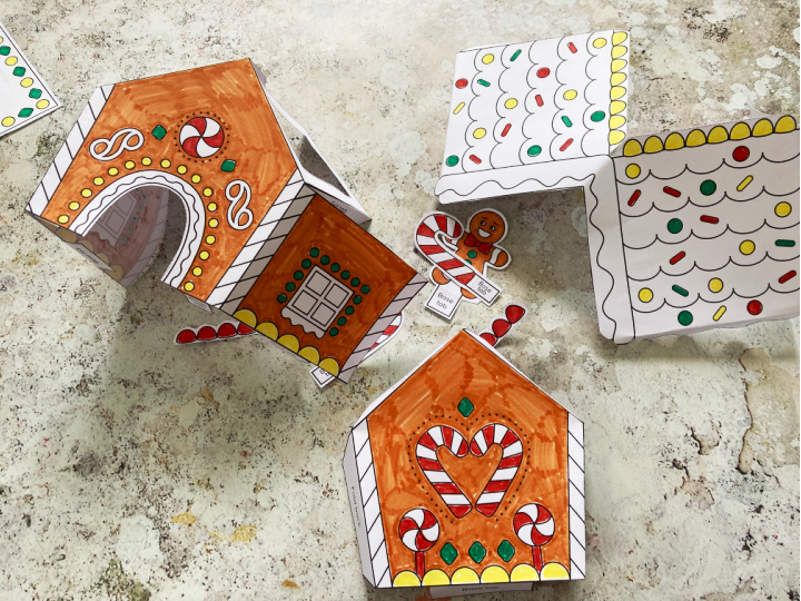 gingerbread house craft folded
