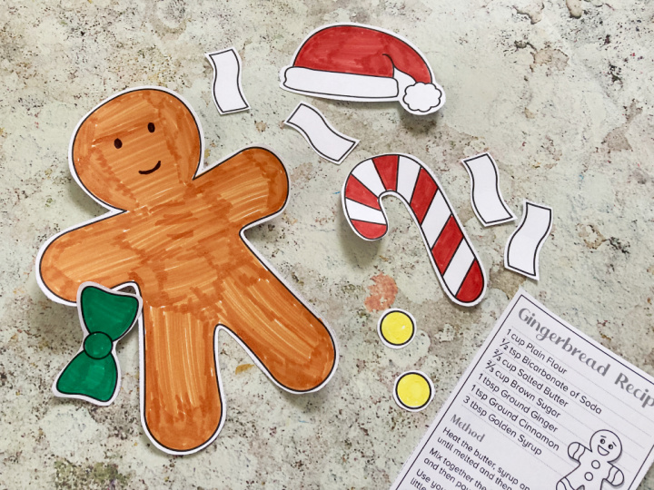 gingerbread man cut and paste craft