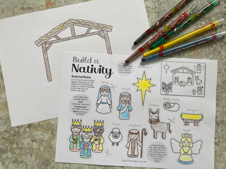nativity craft to color