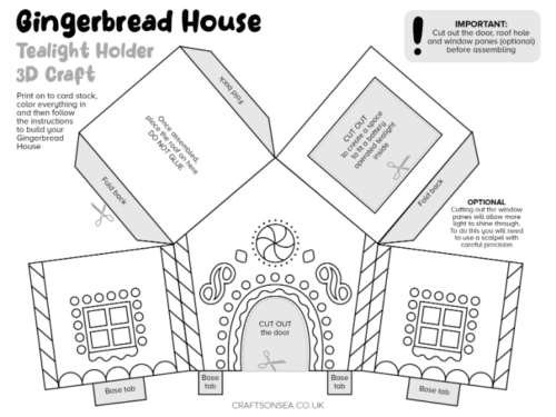 FREE Printable Gingerbread House Craft - Crafts on Sea