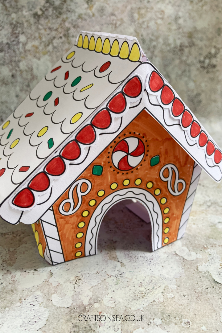 paper gingerbread house craft printable