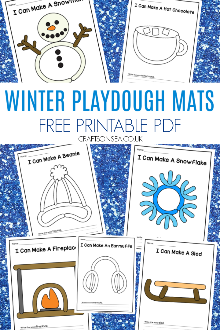 winter playdough mats free printable