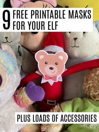 free printable self masks for toys including a bear and a santa design