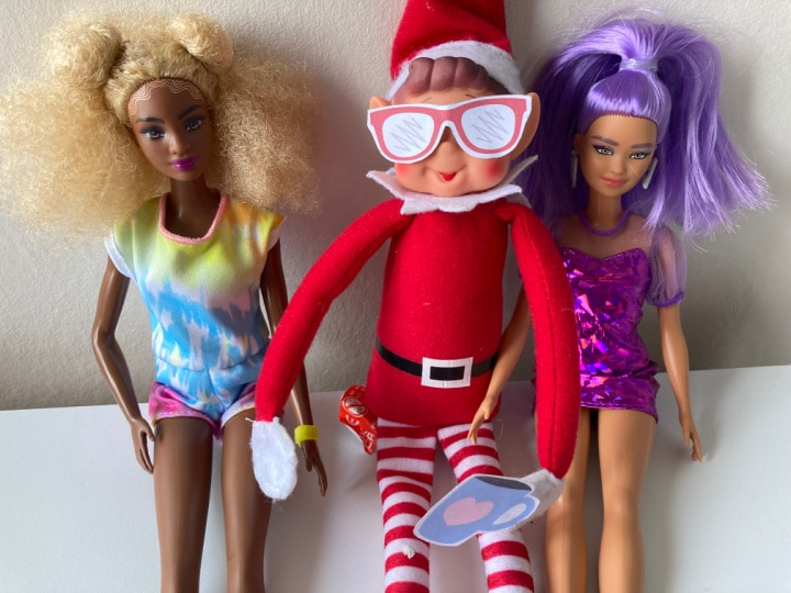 elf printables with a paper coffee cup and glasses