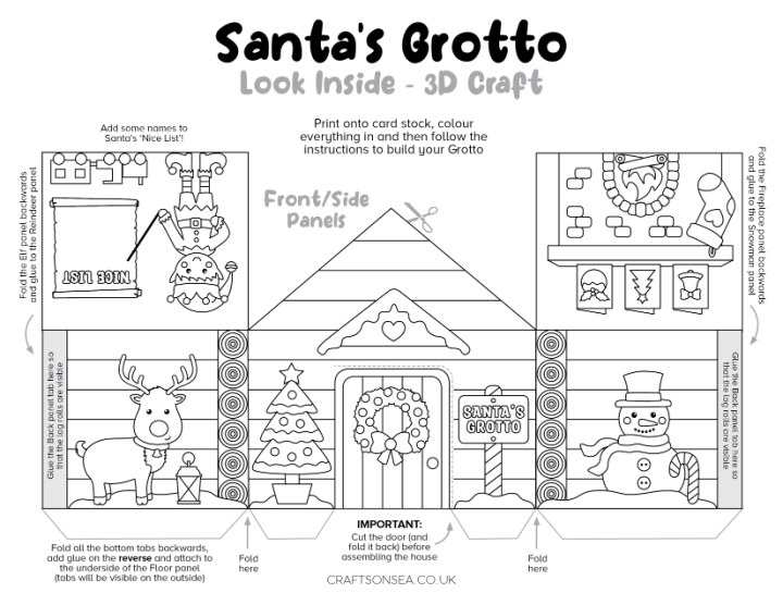 santas grotto craft printable