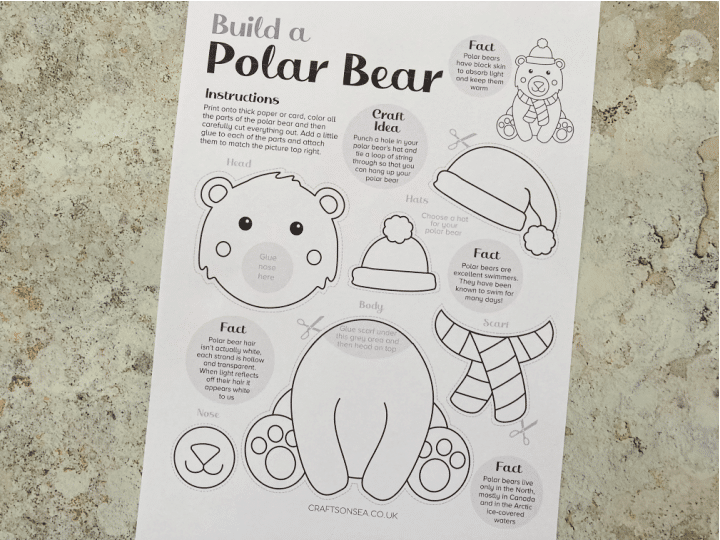 build a polar bear craft printable
