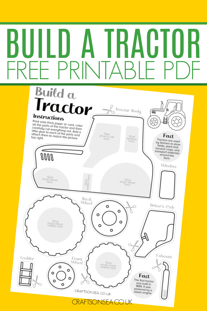 Build A Tractor Craft (FREE Printable) Crafts on Sea