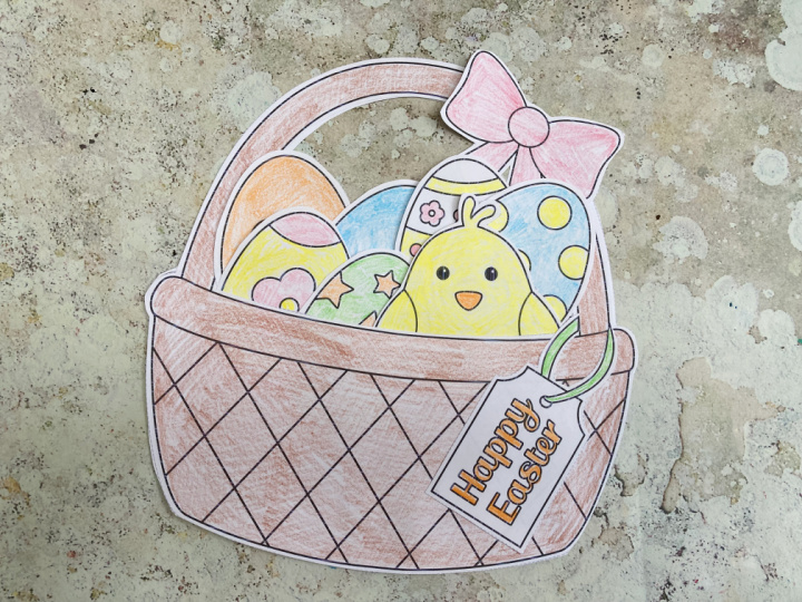 easter basket cut and paste craft