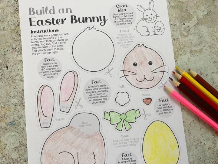 easter bunny craft to color