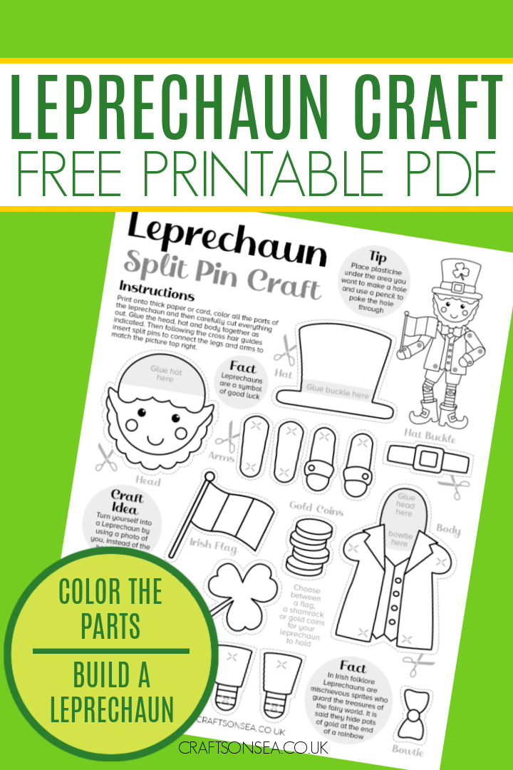 leprechaun paper craft free printable