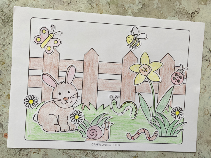spring cut and paste printable