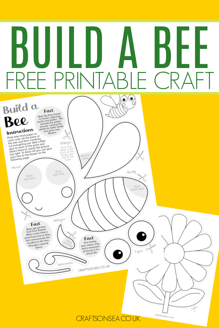 Build a Bee Craft (FREE Printable PDF) - Crafts on Sea build-a-bee-craft-free-printable-pdf-crafts-on-sea