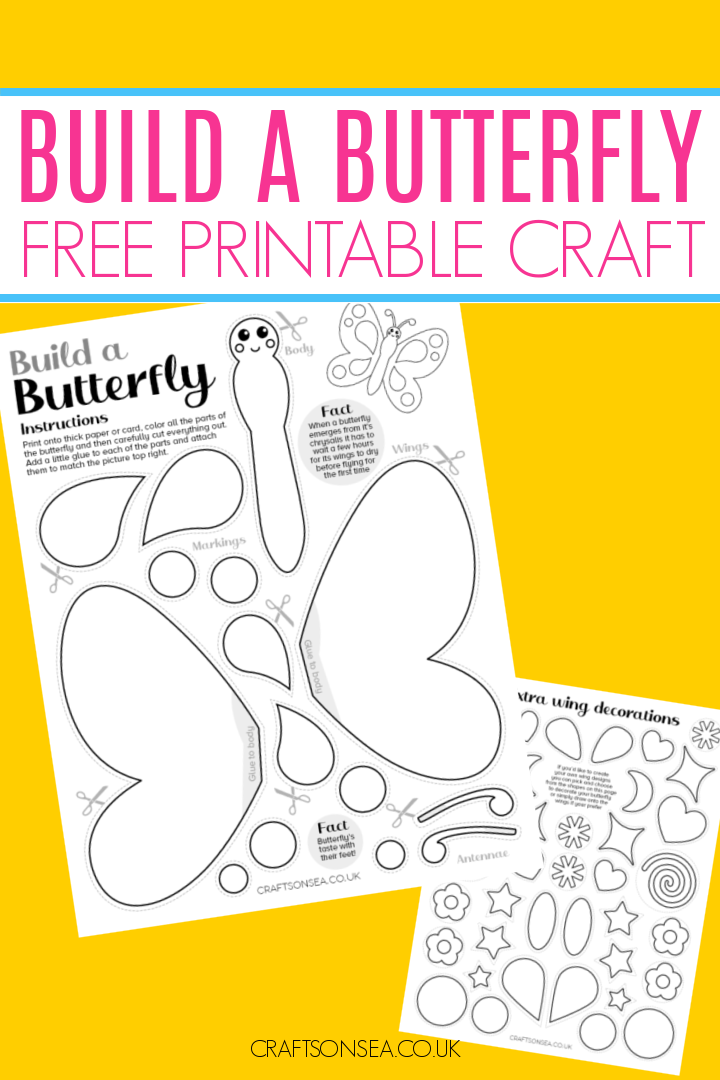 build a butterfly craft free printable