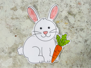 cut and paste bunny craft for kids with a carrot