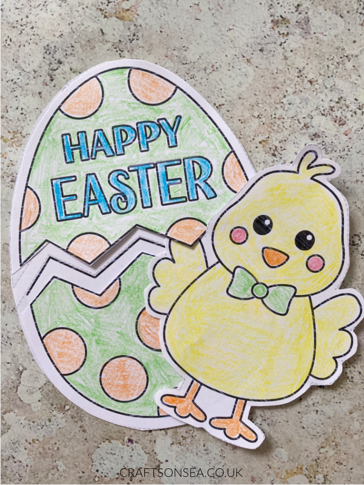 easter chick card free printable template