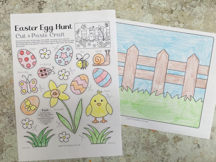 easter egg hunt cut and paste craft