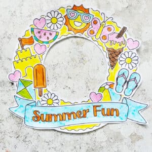 printable summer wreath craft for kids