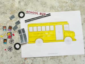 cut out printable school bus craft pieces