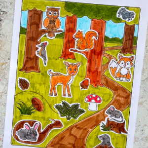 cut and paste forest animals craft