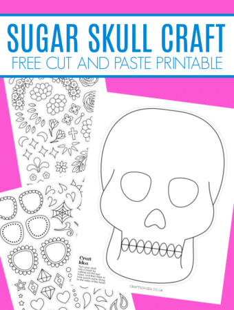 Sugar skull printable cut and paste craft
