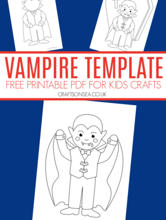 Vampire template for kids crafts coloring sheet