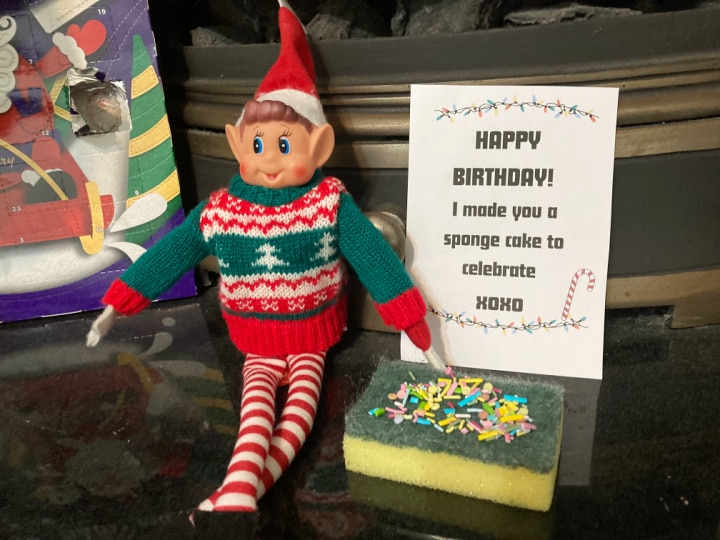 easy elf sponge cake joke idea for kids