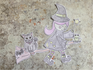 cut and paste printable halloween witch craft for kids