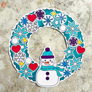 printable winter wreath craft for kids
