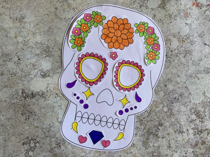 Sugar Skull Printable (FREE Cut and Paste Craft) Crafts on Sea