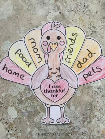 thankful turkey craft printable for kids