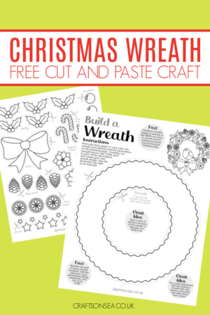 Paper Christmas Wreath Craft (FREE Printable) - Crafts on Sea