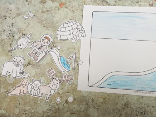 Arctic Animals Cut and Paste Craft (FREE Printable) - Crafts on Sea