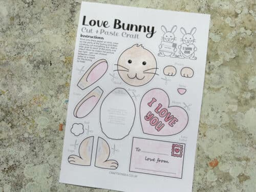 Cut and Paste Bunny Valentine Craft: Free Printable - Crafts on Sea