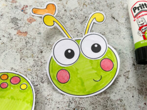 assembling the face for a caterpillar craft