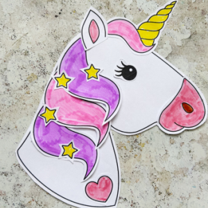 free prinntable cut and paste unicorn craft template