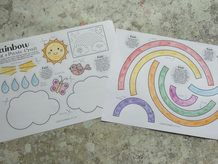 rainbow craft to color