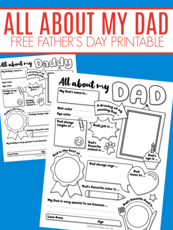 All About My Dad Printable