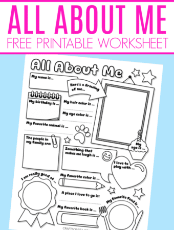 all about me free printable worksheet