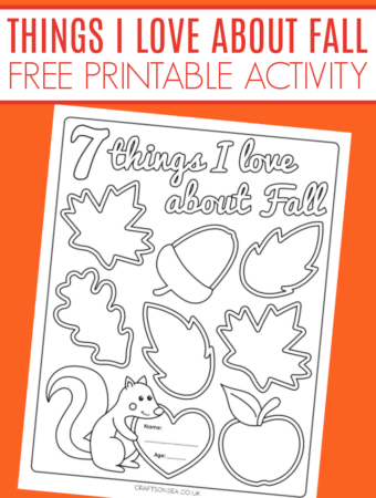 Things I Love About Fall Printable for kids free worksheet with leaves to color