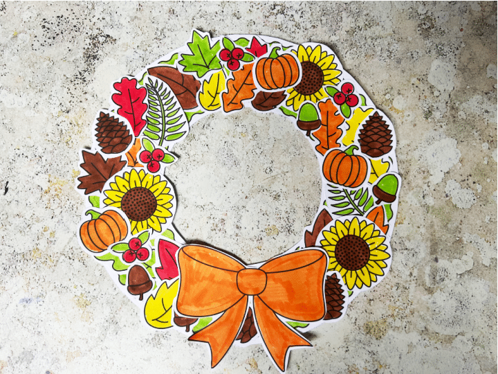cut and paste fall wreath