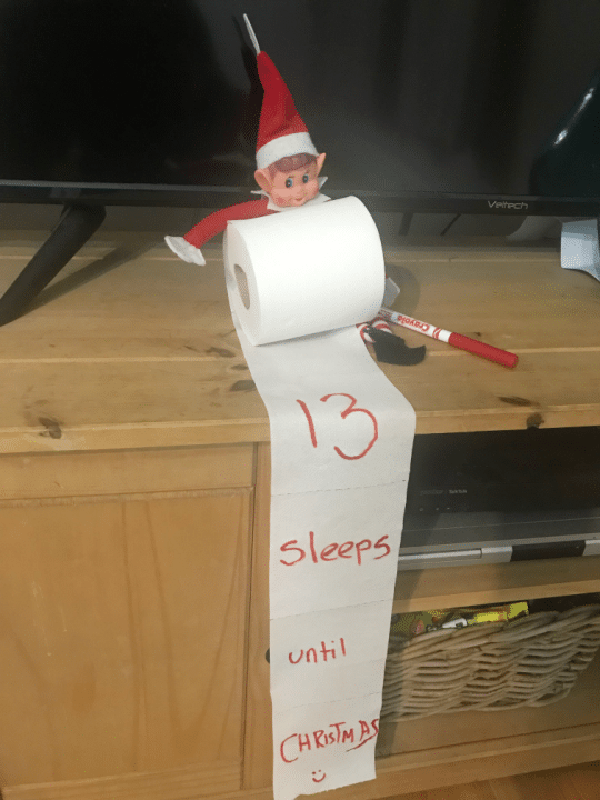 Christmas elf idea using a toilet roll Christmas countdown