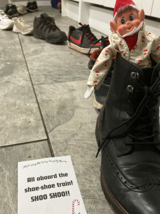 easy elf ideas created in the UK shoe train