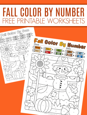 fall color by number worksheets