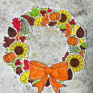 fall craft for kids free wreath printable